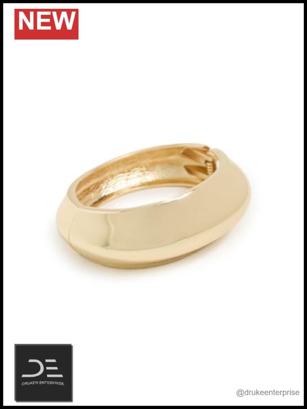 Hinged Cuff Bangle Bracelet Gold Plated Brass 14k